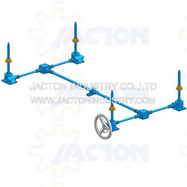 4 post lift system with handwheel 3d cad model