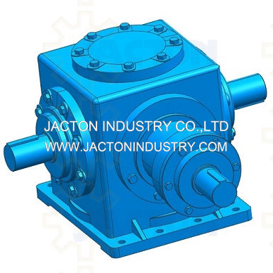 Heavy Duty Jt85 Right Angle Bevel Gearbox with 3 Keyed Shafts 1: 1